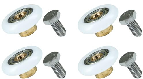 ciciment Lot de 4 roulettes de rechange pour porte de douche coulissante en verre (25 mm)