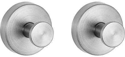 2 ganchos de acero inoxidable con ventosa para baño, cocina, ventanas, color plateado