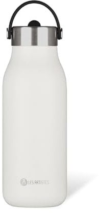 LES ARTISTES Paris A-2393 Bottle'Up 2.0, 1 litre, Gourde isotherme sans BPA, Réutilisable, Garde au chaud 12h et au froid 24h, Poignée, Acier Inoxydable, Design Oxford