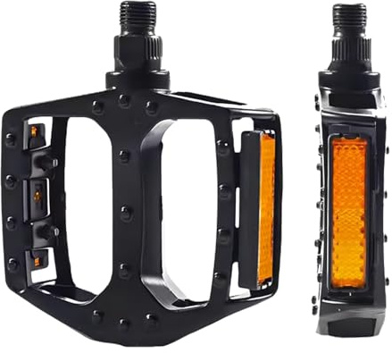 9/16 Zoll Fahrradpedale, rutschfeste leichte Plattform-Fahrradpedale mit Reflektoren, universelle Passform für Mountainbike