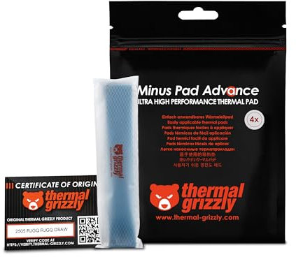 Lot+de+4+Pads+Thermiques+Thermal+Grizzly+Minus+Pad+Advance+120x20x1mm+%28Noir%29