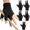 4 Stück Billard Handschuh,3 Finger Billards Fäustling Links,Professionelle Snooker Handschuhe,Elastischer Billards-Zubehör,für Frauen Männer Billard-Sport-Zubehör(Schwarz)