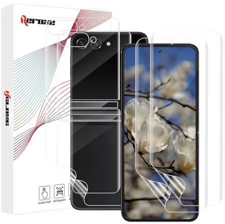 REROXE 2+2 Stück TPU Schutzfolie für Panzerglas für Samsung Galaxy Z Flip 5 5G, Dauerhaft Bruchsicherheit Samsung Z Flip 5 Panzer Schutz Glas, Keine Luftblasen Z Flip 5 5G Folie
