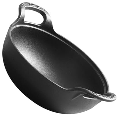 IMIKEYA Outdoor Camping Cast Iron Skillet Pot Non-Stick Heavy Duty Cookware for Home and Camping Universal Iron Saucepan with Lid for Cooking Soups and Stews