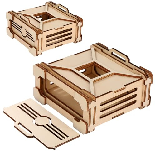 LKKCHER DESIGN Wooden Dice Jail with Striped Bars, Tabletop Gaming Dice Box, D&D Striped Cage for RPG Accessories, Prison Box for Bad Dice, DND Gifts for Fantasy Gamer Fans