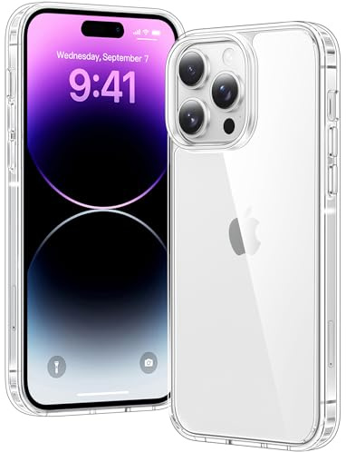 Voyahülle Clear Case for iPhone 14 Pro, Ultra Thin, Shockproof TPU Cover, Anti-Yellowing, Crystal Clear, Phone Case for Apple iPhone 14 Pro - Clear