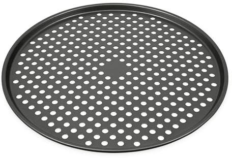 Zyliss 14 inch / 36cm Pizza Tray for Oven, 36cm/14in, with PFAS Free ILAG Non-Stick Technology, Carbon Steel, Grey, Pizza Pan Baking Trays with Holes Dishwasher Safe