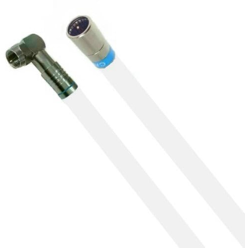 Fritz!Box Cable Router Netzwerk Deluxe Premium Anschlusskabel 8K Cabelcon Schnellstecker + Winkel Weiss für Vodafone Station 2 Meter