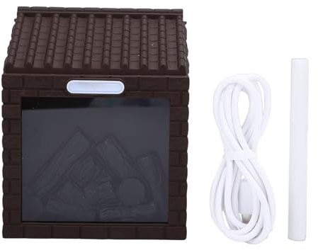 FAUOSWUK Mini Caminetto Umidificatore a Nebbia Fredda Umidificatore per Caminetto con Luce di Alimentato Tramite USB 200 Ml Spegnimento Automatico Portatile per Viaggi in U