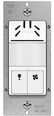 TOPGREENER Dual Tech Humidity Sensor Switch, Infrared PIR Motion & Air Moisture Detection, Bathroom Fan & Light Control, A...