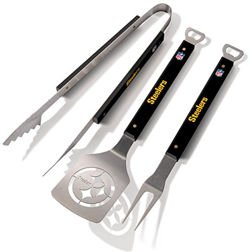 Sportula Produkte 9026792 Baltimore Ravens Spirit Serie 3 Stück Grill Tool Set, silber Pittsburgh Steelers silber