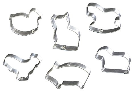 Lares Lot de 6 emporte-pièces – en fer blanc – Parfait pour les biscuits, les biscuits et les fondants, motif : ferme (6 pièces) – Fabriqué en Allemagne