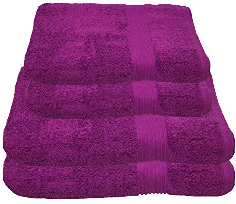 Julie Julsen 4 TLG Handtuchset 2 Badetücher 2 Handtücher Reine Baumwolle über 30 Farben Lila