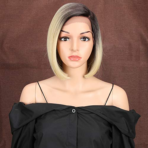 Style Icon Bob Perücke mit Filmansatz Lace Front Wigs Kunsthaar Perücken mit Seitenscheitel 24cm 120g Kunstfaser synthetische Faser (TT4/8613)