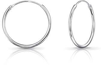 DTPsilver® 925 Sterling Silber Creolen Ohrringe - Klein/Mittelgroße/Groß - Dicke 1.2 mm - Durchmesser: 20 mm