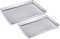 TEAMFAR Backblech 2er-Set, Rechteckigies Backform Kuchenblech aus Edelstahl zum Backen Kochen Servieren, ungiftig und Gesund, Hochglanzpoliert, leicht zu reinigen und spülmaschinenfest