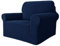 MAXIJIN Super Stretch Stuhlbezüge für Wohnzimmer, 1-teiliger Universal Stuhlbezug mit Armlehnen Jacquard Spandex Stuhlschutz Hunde Haustierfreundliche Sofa Couch Sesselbezug (1 Sitzer, Navy Blau)