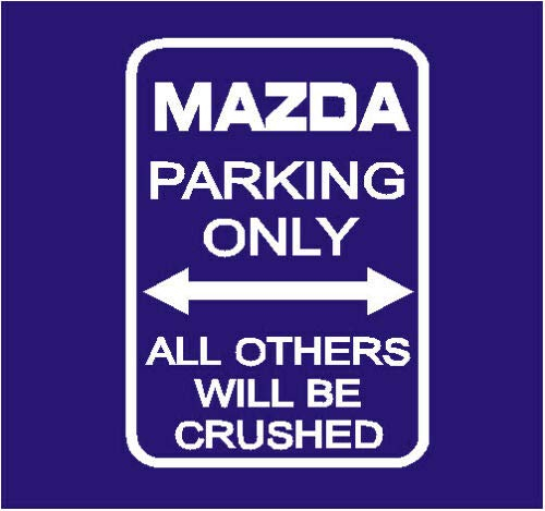 SCOOBY MAD Mazda Parking Only Garage Aufkleber in Weiß 2 3 6 Sport MX5 RX8