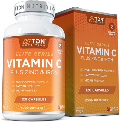Vitamin C and Zinc - High Strength 1200mg Vitamin C Tablets - 120 Capsules - Contributes to The Maintenance of a Normal Immune System - Premium Ascorbic Acid - Veganv - UK Formulated