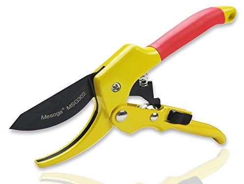 Mesoga 20,3 cm Profi Astschere SK-5 Stahlklinge Bypass Gartenschere Seilzug Gartenschere Baumschneider Gartenschere Handamboss-Astschere