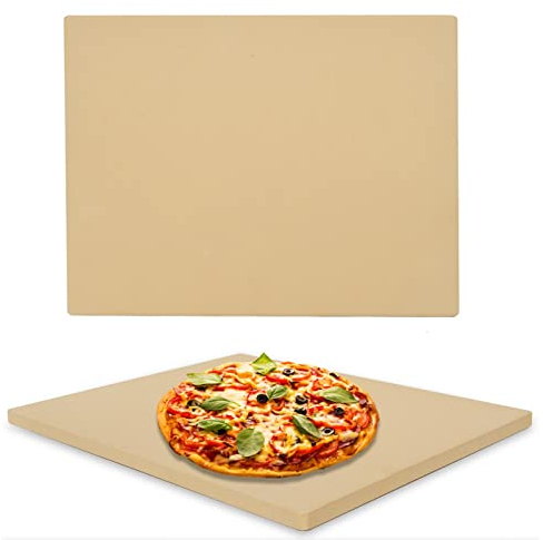 Coymos Robuster Keramik-Pizza-Grillstein, 38,1 x 30,5 cm, Pizza-Pfanne, perfekt für Ofen, Grill und Grill, thermostoßfest