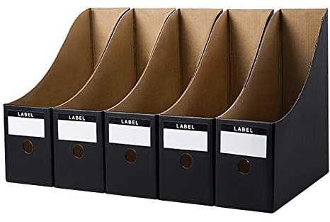 5 Stück Stehsammler Pappe Zeitschriftensammler Organizer Karton Zeitschriftenbox Aktenhalter Speicherorganisation Zeitschriftenhalter Aufbewahrung von Heften Mappen Zeitschriften Magazine Notizen