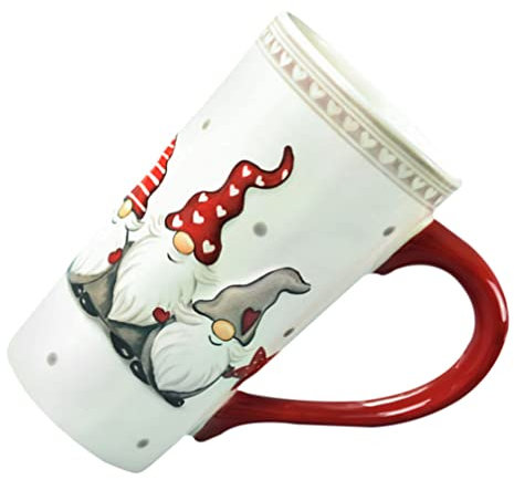 Christmas Coffee Mug Xmas Coffee Mug Ceramic Tea Cup Milk Cup with Gnome Pattern Seasonal Holiday Cup Cute Kindness for Christmas Birthday (Mixed Color)