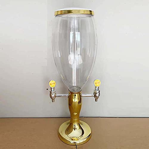 RONGJJ 3 L Tireuse à Bière, Distributeur De Bière à La Tour avec Robinet, Distributeur De Boisson, avec Tour De Bière Et Tube De Glace pour Une Soirée Dansante, Gold-B, 5L