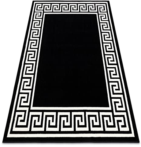 rugsx Teppich BCF Morad GREK Griechisch, Teppich für Wohnzimmer, Zimmer, Schlafzimmer - schwarz 120x170 cm