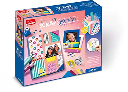 Maped CREATIV - Kreativ-Set SCRAPBOOKING - Komplett-Set inkl. Notizbuch und Bilderrahmen zum Gestalten - inkl. Stifte, Scheren, Papier, Sticker, Tape, bunt