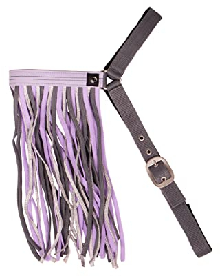 QHP Fliegenfransen Collection extra Kehl- und Stirnriemen (Warmblut, Lavender)