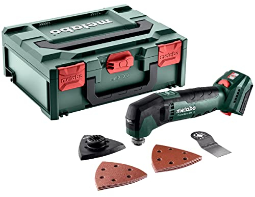 Metabo PowerMaxx MT 12 Akku-Multitool 12V in metaBOX 145 (Tauchsägeblatt, Dreieckschleifplatte, Haftschleifblätter, ohne Akkupack + Ladegerät) # 613089840