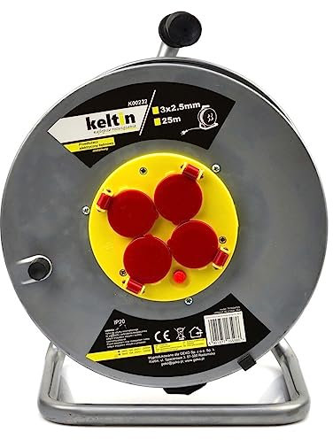 Enrouleur électrique 4 prises 16 A - IP20 - câble H05VV-F 3G 2,5 mm² 25 m