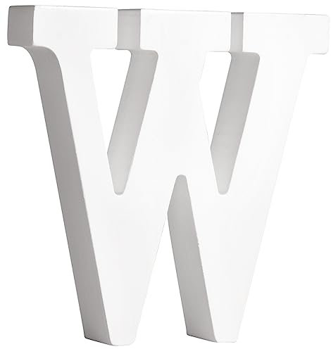 Rayher MDF-Buchstabe W, weiß, 11 x 11 cm, Stärke 2 cm, 3D-Buchstaben Holz, Holz-Buchstaben FSC zertifiziert, 64571102