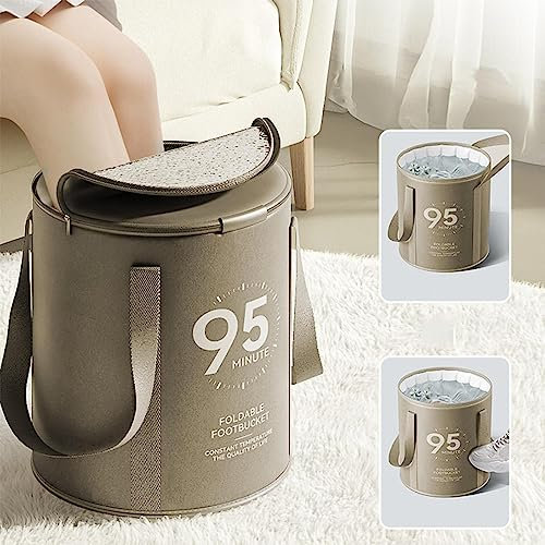 Bucket For Soaking Feet, Portable Travel Foot Bath Tub With Lid, Insulated Foot Bath Bag, Foot Spa Soaking Feet Home Pedicure Basin Outdoor Camping