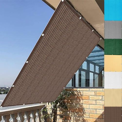 YANHONG Couverture de confidentialité Écran 50 x 250 cm Brise Vue Brise Vent Terrasse HDPE 220 g/m²,Respirant pour Patio Balcon Terrasse, ‎Marron
