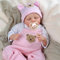 JIZHI Reborn dolls - 17-Inch Handmade Realistic Baby Dolls Soft Cloth Body with Toy Accessories, Reborn Baby Dolls Like a Lifelike Baby(Sleeping baby),Pink Cloth Body