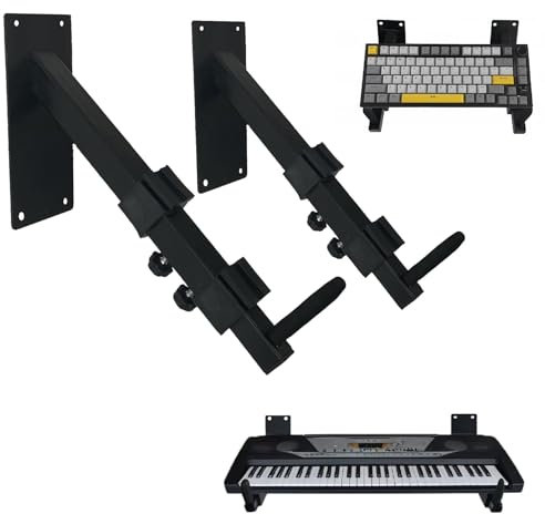 ModWgGuo Steel Keyboard Arms Adjustable Wall Mounts, Sturdy Sturdy Musical Keyboard Stand, Telescoping Arms from 10.2 to 16.5(Pair)
