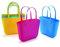 mille idee Borsa da Mare in Silicone cm. 39.5x13x51 Bag in Plastica Morbida Colori Assortiti Antimacchia Borsa Tote