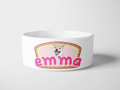 forefrontdesigns Personalised Dog Name Bowl – Custom Ceramic Dog Bowl for Water/Food, Ideal for Dogs and Cats, Personalised Cat Bowl Available in Large and Medium Sizes for Stylish Feeding.