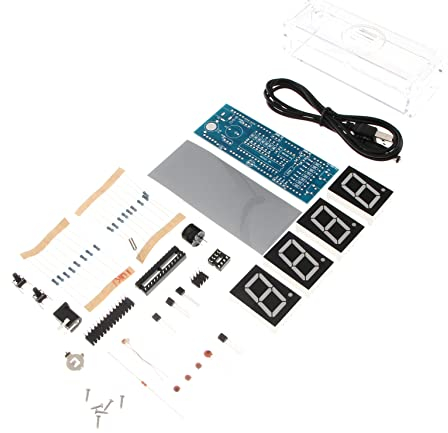 TOPPERFUN Digitale Led-Uhr Zum Zusammenbauen Scm-mikrocomputeruhr Mit Multifunktionsmodul Handwerklich Präzise Gefertigt Langlebig Und Einfach Zu Bedienen