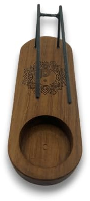 Small Palo Santo Heater - Teak Wood - Yin & Yang Design