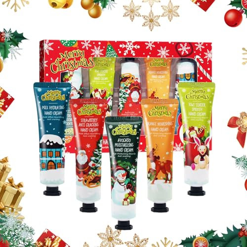 KUIRUNRX® Handcreme, Handcreme Geschenkset,Hand Feuchtigkeitscreme für Raue, Tägliche Feuchtigkeitsspendende Handcreme Weihnachtsgeschenke für Frauen (Snowman, 5 pcs)