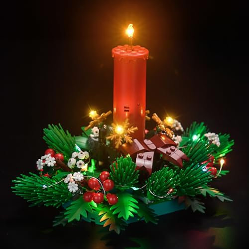 LocoLee Licht Set Kompatibel mit Lego 40743 Weihnachtsgesteck, Nur Lichter Set - Kein Modell, Licht Beleuchtung Set Compatible with Lego Christmas Table Decoration 40743