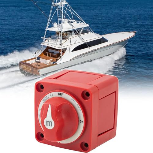 HARY 300A 12-48V Battery Isolator Switch 12V, 6006 On/Off Battery Disconnect Switch, M‑Series DC 12-48V ABS+Copper, Marine & Automotive,Durable M-Series Single Circuit For Boat & RV, 12v Isolation