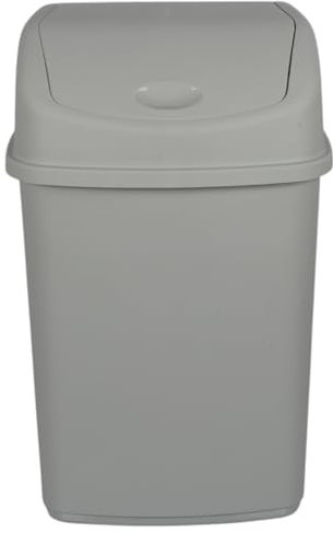 Jolie Max 35L Large Swing Top Kitchen Bin - Plastic Dustbin with Flip Top Lid - Ideal for Home and Office Waste Management - Easy to Clean, Recycle Rubbish Bin. (Full Grey)