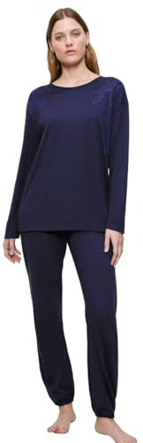 Triumph Women's Endless Comfort PK 01 LSL Pajama Top, Blue-Dark Combination, 46