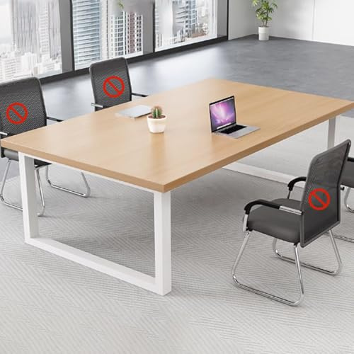 YHWKGZ Konferenztisch, 63 Zoll Großer Büroschreibtisch, Schreib-Studiertisch for Home-Office-Schreibtisch-Arbeitsplatz, Breiter, Stabiler Metallrahmen, Dickere Stahlbeine