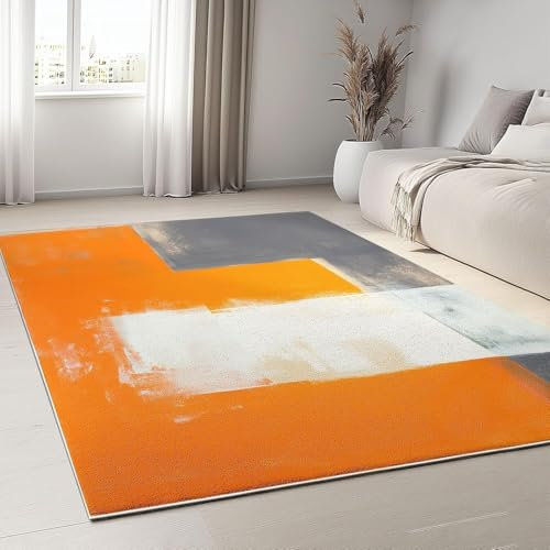 Bereich Teppich Runder Teppich Teppich 3D Bunte Zebra Streifen Für Wohnzimmer Schlafzimmer Fußmatte Druckmuster, Orange Gray 5, 60 * 110 cm
