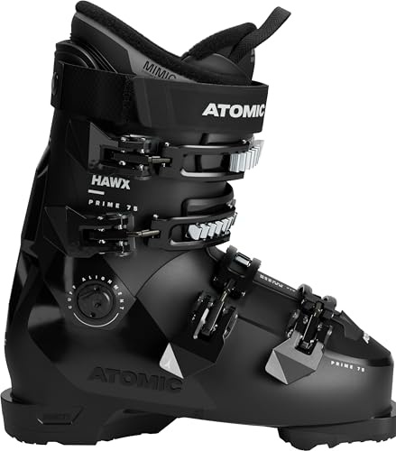 ATOMIC HAWX PRIME 75 Skischuhe in Schwarz/Silber - Mittelbreite Ski-Boots mit 100 mm Passform & 75er-Flex - Ski-Schuhe mit anpassbarer Mimic Technologie für präzisen Fit